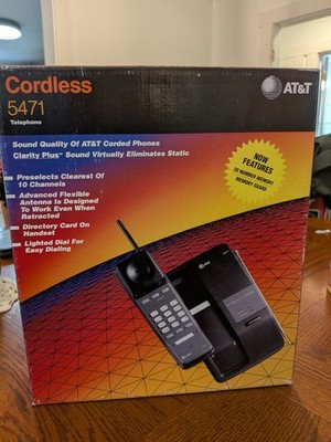 AT&T Cordless Telephone 5471 Black Vintage 1993 Landline | eBay