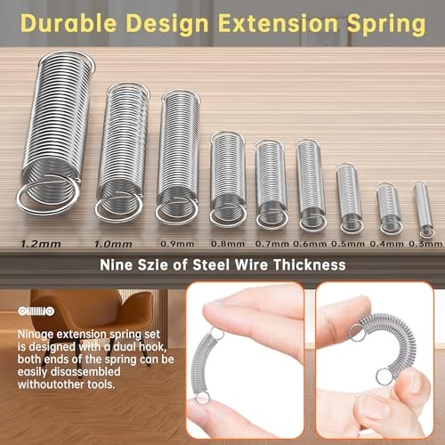 100 Pcs Extension Spring, Beesini Extension Spring Assortment Kit 25 Different  - Picture 4 of 7