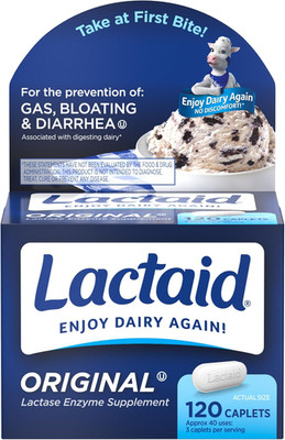 Lactaid Original Strength Lactose Intolerance Relief Caplets with Natural Lacta