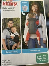 Nuby Baby Carrier Newborn to Toddler Black Gray Adjustable Straps New In Box