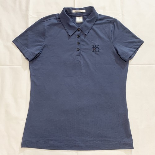 Polo Nike Golf donna media performance 358890-499 blu logo sponsor usata in ottime condizioni - Foto 1 di 6