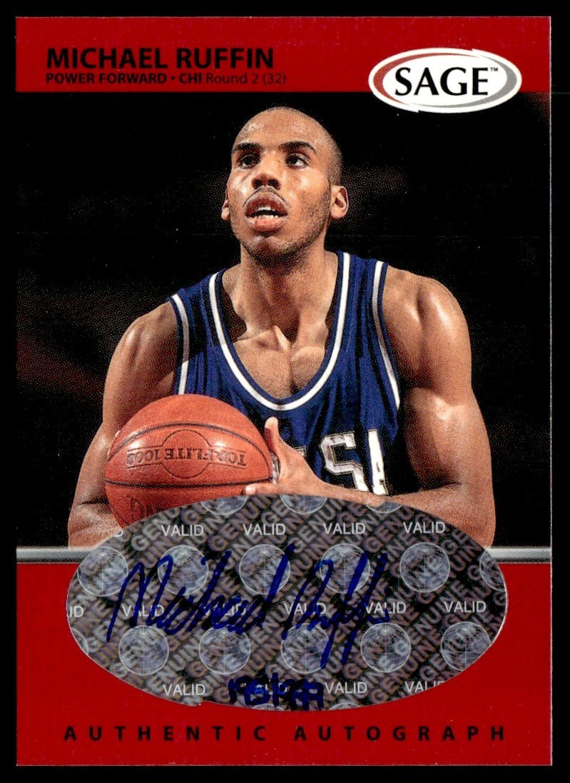 1999-00 SAGE Hit Rookie Red Auto Michael Ruffin 195/199 #A44