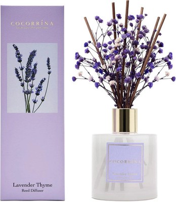 Cocorrína Reed Diffuser 6.7oz Lavender Thyme with Baby s Breath Home Bathroom