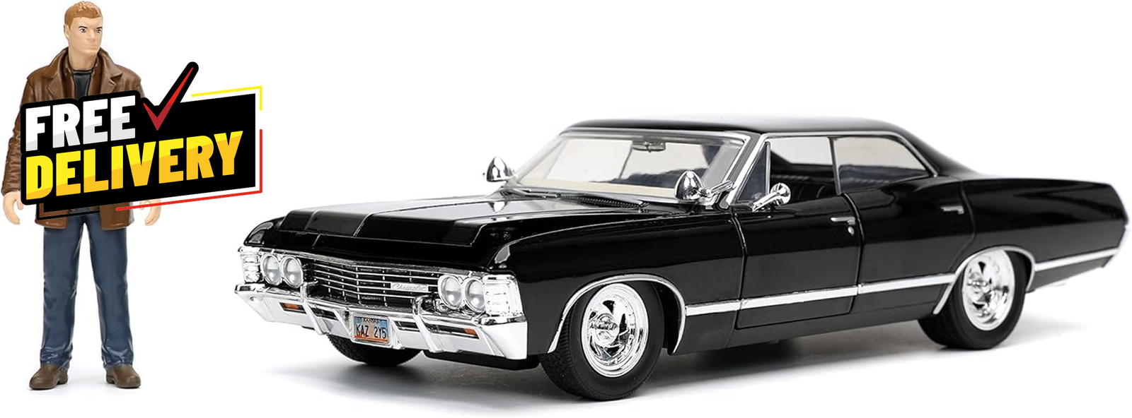 Supernatural 1:24 1967 Chevy Impala Die-Cast Car W/Dean Winchester Die-Cast....