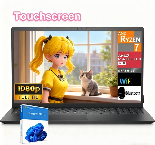 Dell Inspiron 15.6" Touch Laptop computer Win11Pro 4.5 GHz Ryzen 7 32GB RAM 2TB