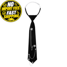 Larrel Womens Black Tie, Pre-Tied Tie 12.6" x 2.75" (32 x 7cm),