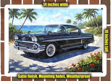 Metal Sign - 1958 Chevrolet Impala 5 Watercolor - 10x14