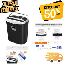 Heavy Duty 10-Sheet Cross-Cut Paper Shredder with Jam-Proof Cutter - Black