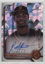 2022 Bowman Chrome Prospect Atomic Refractor /100 Ryan Reckley #CPA-RR Auto 1p5