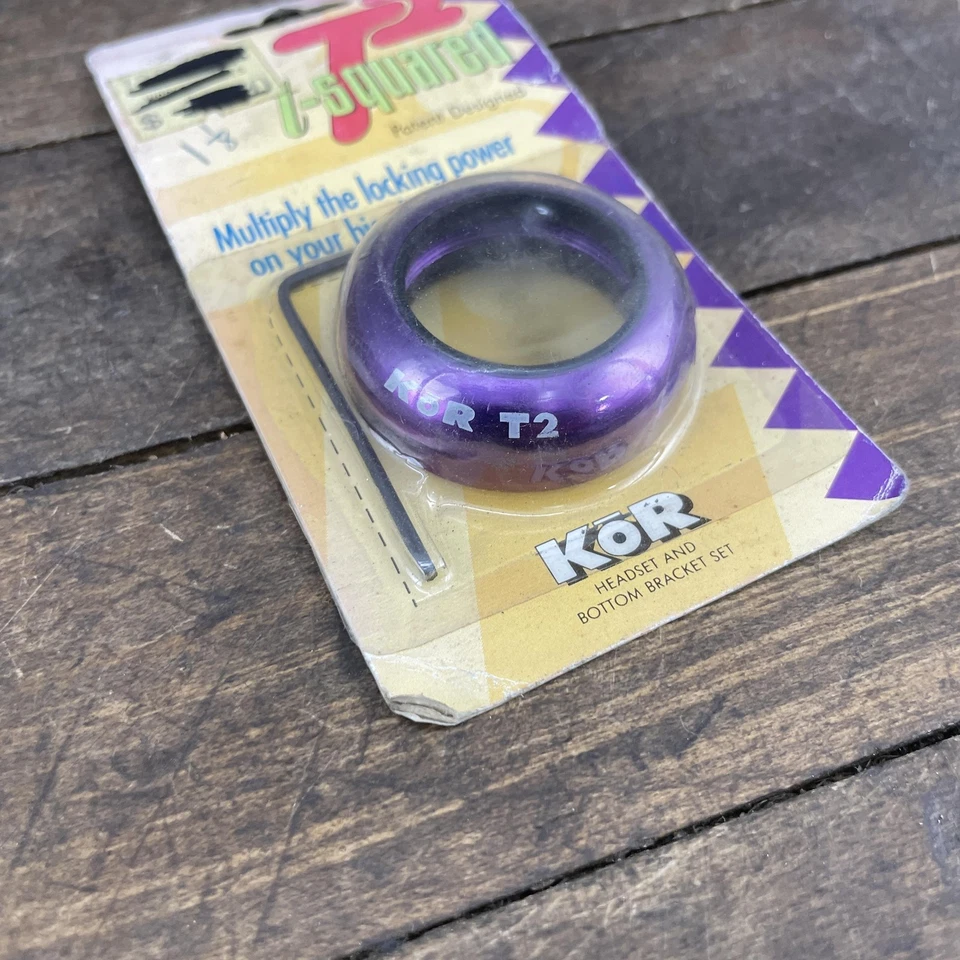 KOR T2 T-Squared Headset Lock Nut 1 1/8" Threaded Purple New NOS Alloy Bike Top - Image 4 of 4