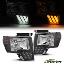 FOR 2009-2014 Ford F-150 Pickup G2 LED Projector Headlights Alpha-Black Pair