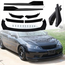 Front Bumper Spoiler Body Kit Side Skirt Rear Lip For 2003-2005 Honda Civic