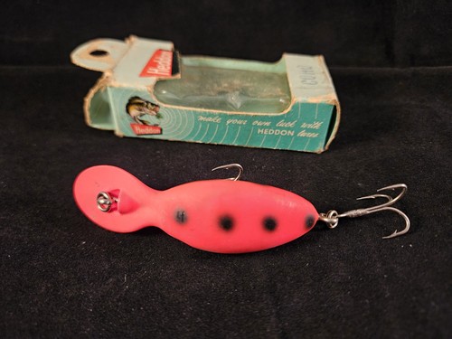 Heddon Tadpolly Vintage Coho Salmon Lure In Box, Red Black - Picture 3 of 6
