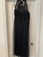 Windsor Tulle Long Formal Gown Black Size 10 Double Split Front