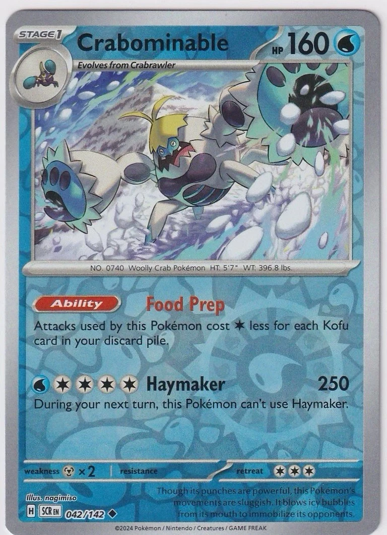 Crabominable (Reverse Holo) 42/142 - Stellar Crown Pokémon TCG - PACK FRESH MINT