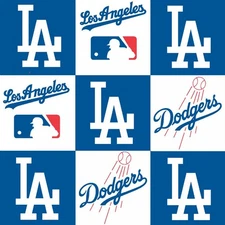 Los Angeles Dodgers MLB Fleece Fabric - 58" Wide - Sold by The Yard & Bolt