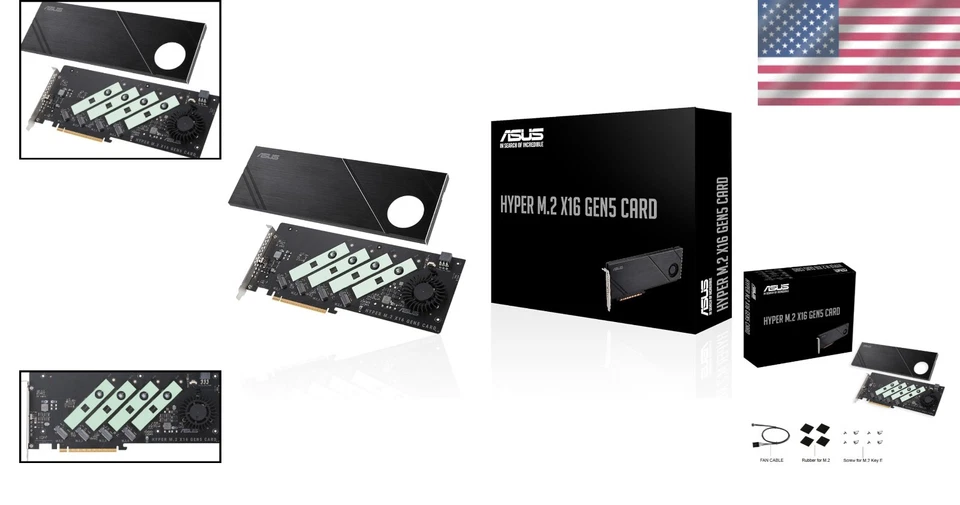 High-Speed PCIe Gen5 M.2 SSD RAID Card AMD Intel - Image 2 of 4