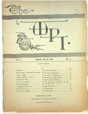 Worcester Polytechnic Institute Magazine Vol. 10 #4 FR 1894 Low Grade