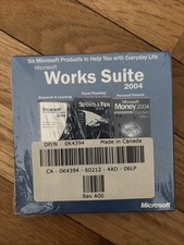 Microsoft Works Suite 2004 CD Software Set Money Encarta Word Picture - W/Key