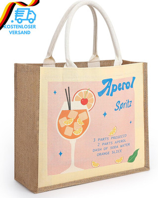 Aperol Geschenk Tasche,Jutetasche Für Frau Mit Aperol Design,Strandtasche Xxl Wa