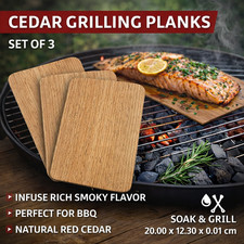 Grillbretter Red Cedar Zedernholz 3er Set Räucherbrett Grillplanken Aroma Planke