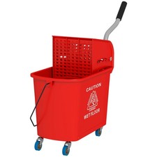 Compact Mop Bucket with Wringer on Wheels for Floor Cleaning, 21 Quart
