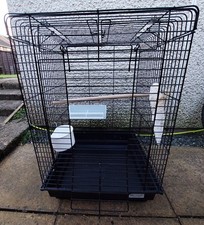 Black PawHut Steel Bird Cage with Openable Top for Parakeets