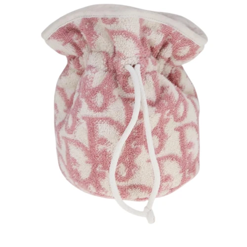 Sac pochette Dior Trotter en coton rose authentique