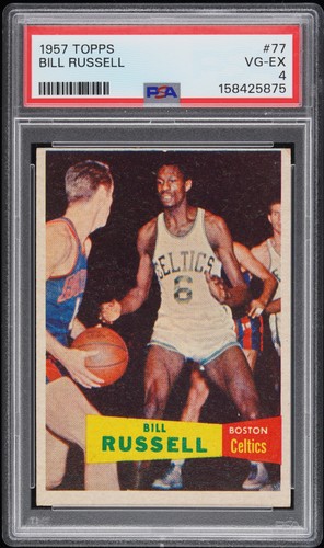 1957 TOPPS #77 BILL RUSSELL ROOKIE RC PSA 4