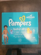 Pampers Baby-Dry Diapers  Size 6 35 lb 64 Ct Sesame Street