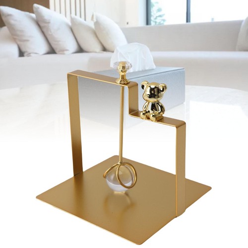 Napkin Holder Flat Paper Napkin Holder Square With Cute Bear Decoration Ball - Picture 7 of 24