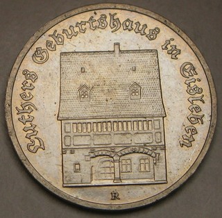 GERMANY (DDR) 5 Mark 1983 A Luther's Birthplace in Eisleben aUNC 63