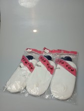   Vintage 1960s-70s Pom Pom ankle socks Navy Blue New Sold in Packs of 3 6-8.5