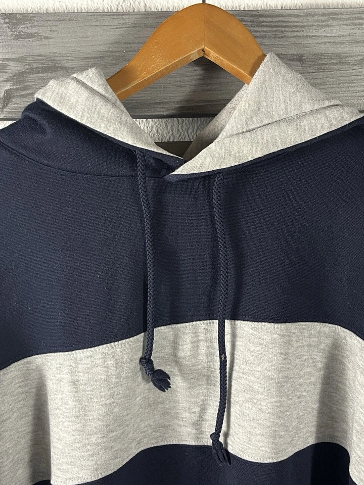 Vintage 90s Franklin Baseball Sweatshirt Mens XL Blue Striped Hoodie shirt - Image 2 of 4