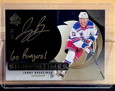 2024-25 SP Authentic Sign Of The Times Black Jonny Brodzinski  /99 