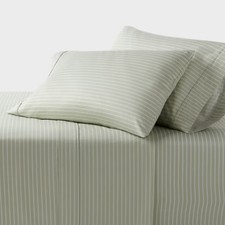 King 400 Thread Count Performance Sheet Set Green Stripe - Threshold