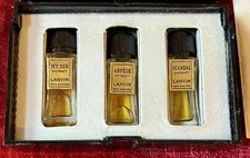 Vintage Lanvin Perfume Coffret Set Arpege My Sin Scandal Extract Mini Box