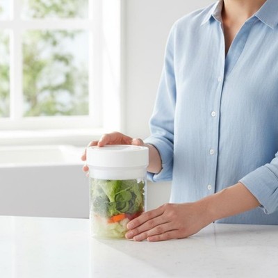 Doppellagiges Salatglas Auslaufsicher Meal Prep Behälter Wiederverwendbar