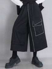 Japanese Women Street style Loose Wide Leg Pants Punk Culottes casual