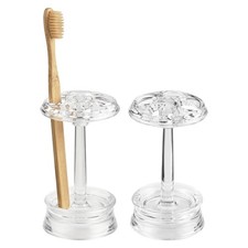 iDesign Toothbrush Holder, Clear, Pack of 2 2, Clear