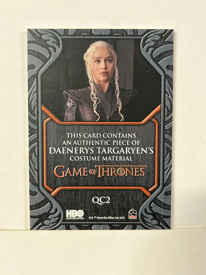 Game of Thrones Iron QC2 Daenerys Costume Show Relic Costume Card Quote Wheel - Image 2 of 2