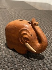 Handcrafted Wooden Elephant Pen/pencil/ Pincel Holder.