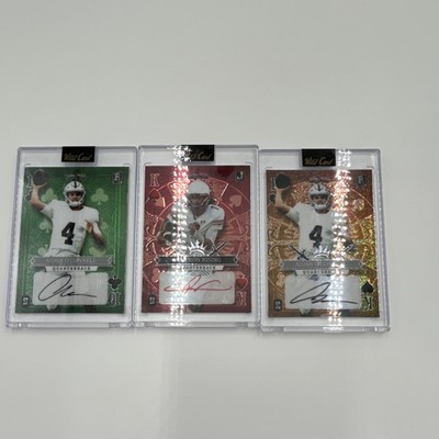Wild Card Autographed Quarterback Card Lot O'Connell 1/3 2/5 Rising 1/2