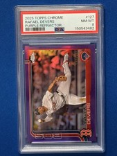 2025 Topps Chrome - Rafael Devers #127 Purple Refractor 150/250 PSA 8