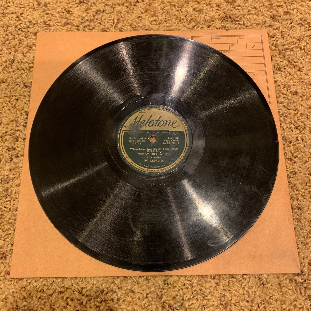78 RPM Record Teddy Hill When Loves Knocks Black Hot Jazz Rare