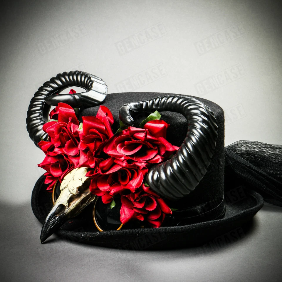 Para Hombres y Mujeres Steampunk Sombrero Victoriano Disfraz Fiesta Baile de graduación Sombrero Gafas Foto 4 de 4
