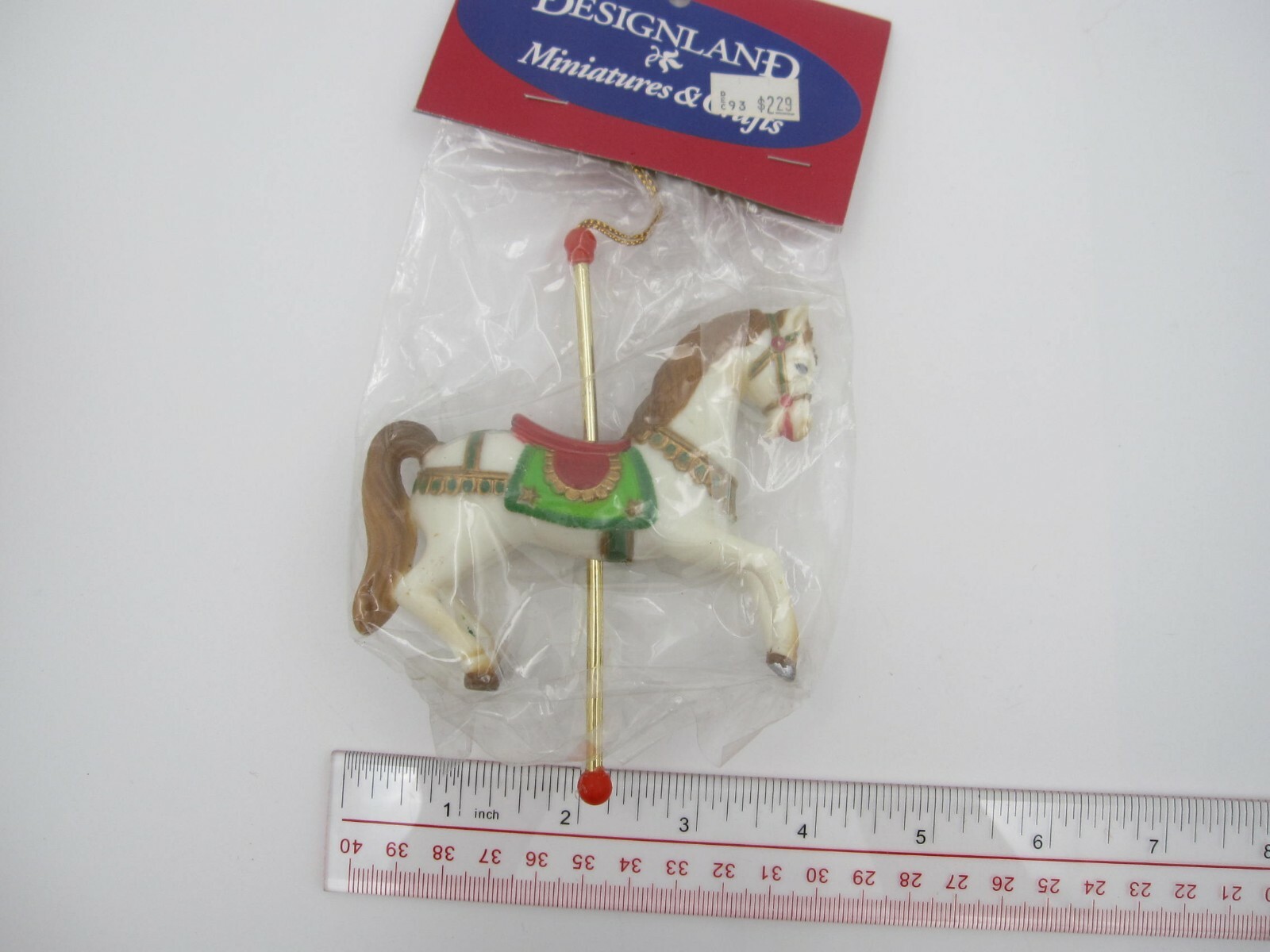 Vintage NOS Designland Miniature Carousel Horse Figure