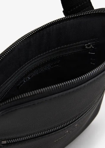 Armani exchange TRACOLLA FLAT SEMI-RIGIDA NERA CON TASCA ESTERNA - Foto 2 di 3