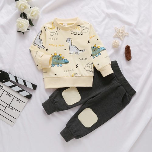 2PCS Kids Baby Boys Dinosaur Outfits Tops + Pants Kids Casual Clothes Set - Picture 13 of 25
