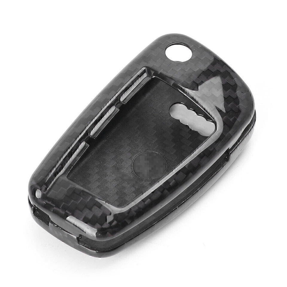 Funda Carcasa Llave Remoto Coche Fibra Carbono Real Compatible con Audi A3 A4 A6 TT R8 Foto 3 de 4